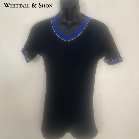 Whittall & Shon Body Con V Neck T Shirt Large runs small Gently worn 100% cotton - Picture 1 of 4